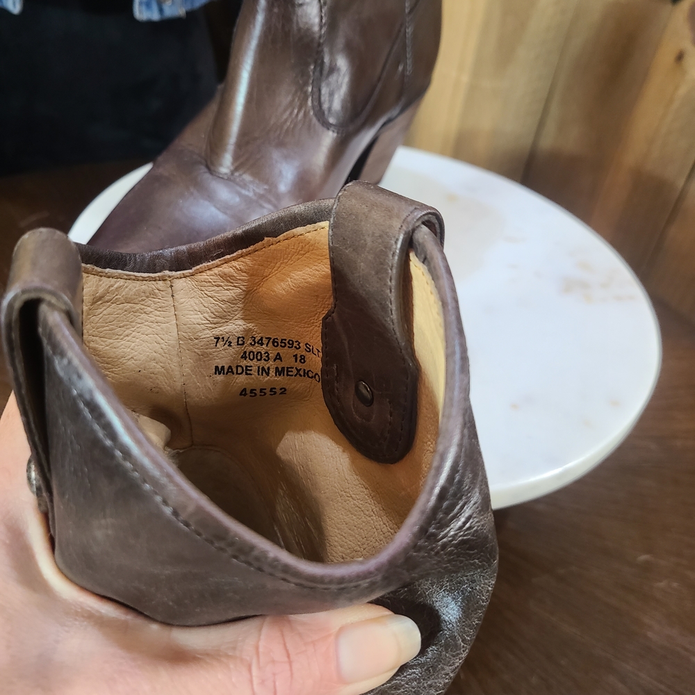 Frye Brown Leather Ankle Boots - Picture 6 of 7